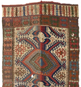 Central Anatolian Hotamis Kilim, ca 1800. 5.4 x 14 Ft - 164x427 cm                    