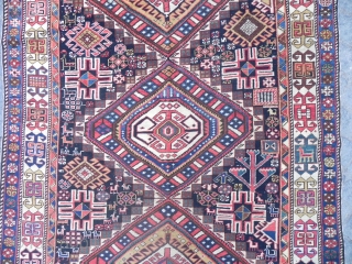 A Fantastic Caucasian Shirvan Rug, 7.5 x 4 ft (229x122 cm), 19th Century                    