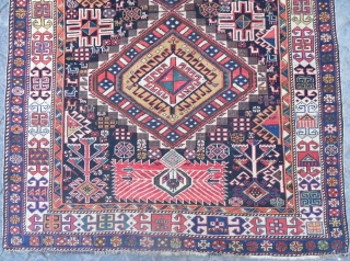 A Fantastic Caucasian Shirvan Rug, 7.5 x 4 ft (229x122 cm), 19th Century                    