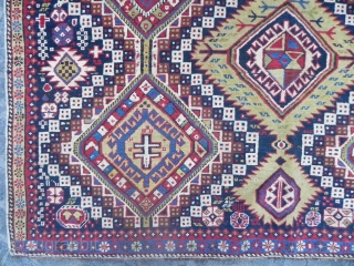 Large antique Caucasian Shirvan Rug, 10.7 x 5.3 ft (326 x 162 cm), late 19th century.                 