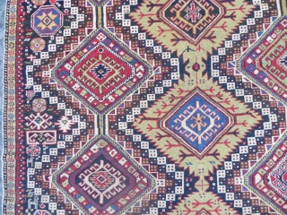 Large antique Caucasian Shirvan Rug, 10.7 x 5.3 ft (326 x 162 cm), late 19th century.                 