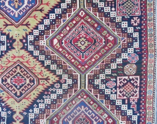 Large antique Caucasian Shirvan Rug, 10.7 x 5.3 ft (326 x 162 cm), late 19th century.                 