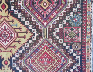 Large antique Caucasian Shirvan Rug, 10.7 x 5.3 ft (326 x 162 cm), late 19th century.                 