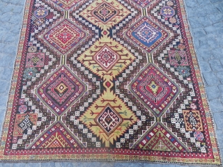 Large antique Caucasian Shirvan Rug, 10.7 x 5.3 ft (326 x 162 cm), late 19th century.                 