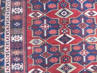 Large Antique Caucasian Shirvan Kuba Rug, 8.5 x 4.5 ft (260x137cm), full pile, late 19th Century.                 