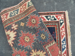 Caucasian Shirvan Kuba Rug with unusual design and proportions (original), 56x43 inches (142x109 cm), late 19th Century, good condition and colours.  www.rugspecialist.com          