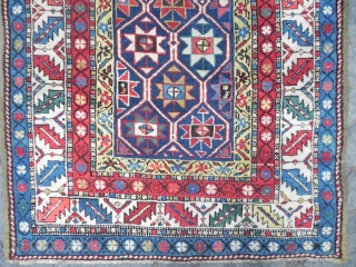 Antique Caucasian Gendje Runner, 3.4 x 9.5 ft, second half 19th Century.                     