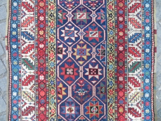 Antique Caucasian Gendje Runner, 3.4 x 9.5 ft, second half 19th Century.                     