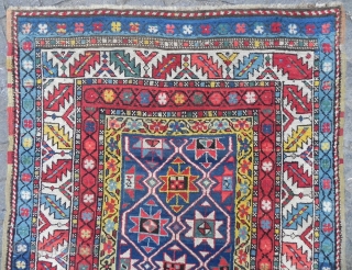 Antique Caucasian Gendje Runner, 3.4 x 9.5 ft, second half 19th Century.                     