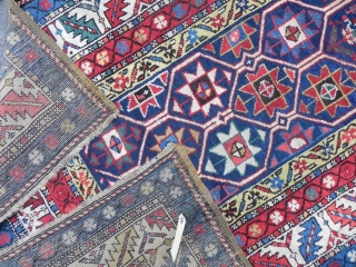 Antique Caucasian Gendje Runner, 3.4 x 9.5 ft, second half 19th Century.                     