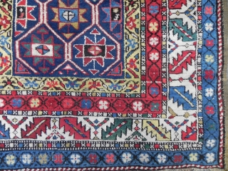 Antique Caucasian Gendje Runner, 3.4 x 9.5 ft, second half 19th Century.                     