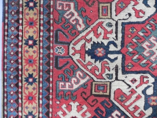 A Caucasian Karabagh Kasim Ushag Rug, 4 x 7.5 ft (122x229 cm), 19th Century.                   