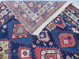 A Remarkable Caucasian Shirvan Rug, 3.3 x 4.9 ft (100x150 cm), This is a Magnetic piece with dazzling colours, in very good condition with full pile, original ends and sides, no issues,  ...