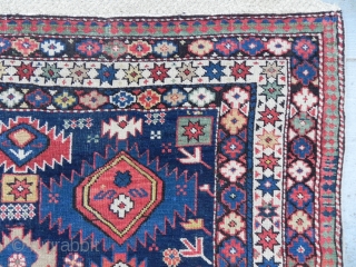 A Remarkable Caucasian Shirvan Rug, 3.3 x 4.9 ft (100x150 cm), This is a Magnetic piece with dazzling colours, in very good condition with full pile, original ends and sides, no issues,  ...