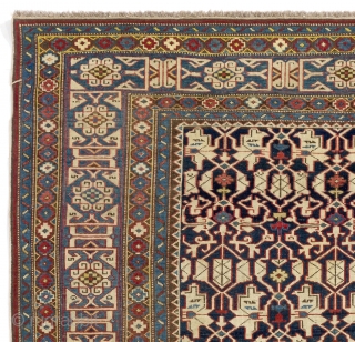 Very Fine Antique Kuba Konaghend Rug, Northeast Caucasus, Dated 1867 AD, 4.2 x 5.8 Ft (127x174 cm). Near perfect condition, no issues. Probably the best of this type we have seen.   ...