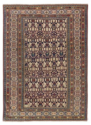 Very Fine Antique Caucasian Kuba Konaghend Rug, Dated 1867 AD, 4.2 x 5.8 Ft (127x174 cm). Near perfect condition, no issues. Probably the best of this type we have seen.  Please  ...