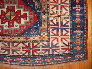 Antique Caucasian Kazak Rug, excellent condition, full pile, no repairs.                       