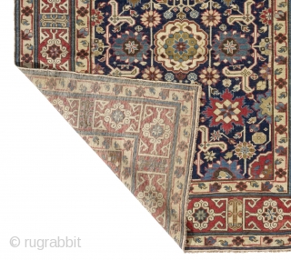 Exceptional Antique Afshan Kuba long Rug with kufic border, Northeast Caucasus, first half 19th century, 
127x284 cm (4'2" x 9'4"). Please contact for more info.        