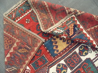 Caucasian Karachov Kazak Rug in exemplary condition with unusual design elements, glorious natural dyes, good pile, all original. ca 1875, Size: 1.55 x 2.03 m (5'1" x 6'8"), A Top of the  ...
