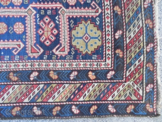 Caucasian Kuba Karagashli Rug, 19th Century, great colours and well executed design, original as found, good overall condition, no repairs but needs minor in the ends and selvedges.     