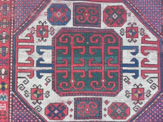 Caucasian Karachov Kazak Rug, original as found, no repairs, second half 19th century.                    