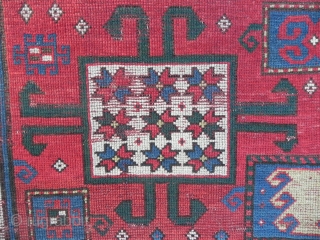 Caucasian Karachov Kazak Rug, original as found, no repairs, second half 19th century.                    