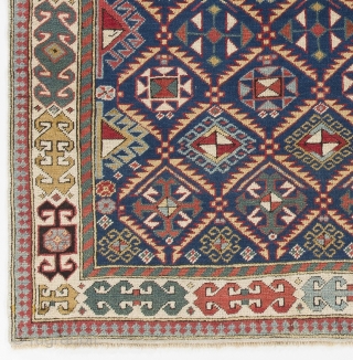 An outstanding Shirvan Akstafa Rug, 110x175 cm, late 19th century. Very good condition, original as found.                 