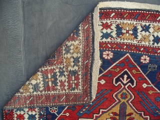 Caucasian Kuba Rug, good condition with full pile, original ends and sides, ca 1900. www.rugspecialist.com                  