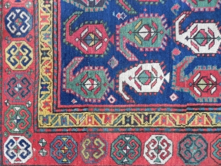 Caucasian Gendje Kazak Rug, 261x114 cm, second half 19th century, excellent condition and great colours.                  