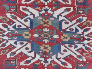 Chelaberd (Eagle Kazak) Rug, Karabagh region in Southern Caucasus, 244x148 cm (8x4.11 ft), second half 19th century.                