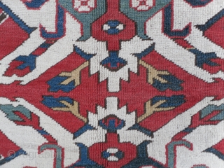 Chelaberd (Eagle Kazak) Rug, Karabagh region in Southern Caucasus, 244x148 cm (8x4.11 ft), second half 19th century.                