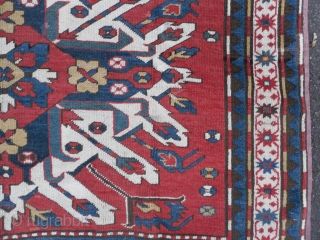 Chelaberd (Eagle Kazak) Rug, Karabagh region in Southern Caucasus, 244x148 cm (8x4.11 ft), second half 19th century.                