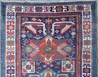 Antique Caucasian Akstafa Runner rug, 9.8x3.8 ft, full pile, lovely colours, late 19th century.                   