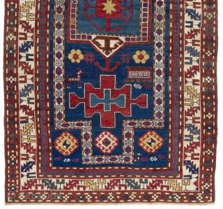 Antique Caucasian Karachov (Karachop) Kazak Rug, 4'3" x 7'9"  (130x237 cm), ca late 19th Century.                 