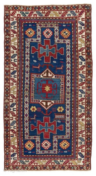 Antique Caucasian Karachov (Karachop) Kazak Rug, 4'3" x 7'9"  (130x237 cm), ca late 19th Century.                 