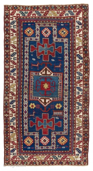 Antique Caucasian Karachov (Karachop) Kazak Rug, 4'3" x 7'9"  (130x237 cm), ca late 19th Century.                 