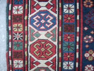 South Caucasian Long Rug, 116x241 cm, good condition, ca late 19th century, a label on the back reads: "St Ermins Hotel, 1914".   www.rugspecialist.com        