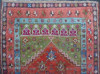 A Splendid East Anatolian Kurdish Rug (Sivas), 62x43 inches (157 x 109 cm),  Ravishing Colours, Very good condition and Full Pile, ca 1870, from a prominent Turkish estate.  www.rugspecialist.com  