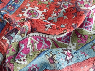 A Splendid East Anatolian Kurdish Rug (Sivas), 62x43 inches (157 x 109 cm),  Ravishing Colours, Very good condition and Full Pile, ca 1870, from a prominent Turkish estate.  www.rugspecialist.com  