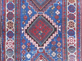 Caucasian Kazak Rug, 1.20 x 2.30 m (3'11" x 7'7"), excellent condition and great colours, second half 19th century. www.rugspecialist.com             