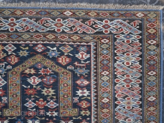 Caucasian Chi Chi Prayer Rug, 1.17 x 1.54 m (3'10" x 5'1"), Good condition and splendid colours. ca 1870. www.rugspecialist.com             