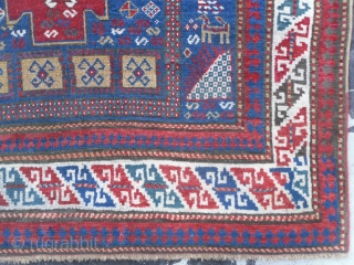 Caucasian Karachov Kazak Rug, 1.39 x 1.95 mt (4'7" x 6'5"), second half 19th Century, good condition and beautiful colours.  www.rugspecialist.com           