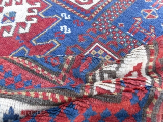 Caucasian Karachov Kazak Rug, 1.39 x 1.95 mt (4'7" x 6'5"), second half 19th Century, good condition and beautiful colours.  www.rugspecialist.com           