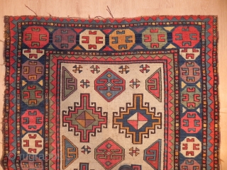 Caucasian Shahsavan long rug, 3.7 x 9.4 ft, as found, mid 19th Century                    