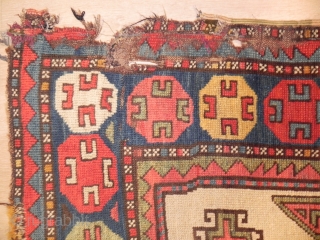 Caucasian Shahsavan long rug, 3.7 x 9.4 ft, as found, mid 19th Century                    