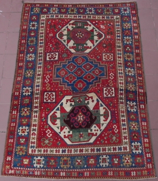 One of 32 New Acquisitions of Antique Caucasian Rugs, A Splendid Triple Medallion Kazak Rug, 230x165 cm, 19th century. www.rugspecialist.com (will be updated soon)         