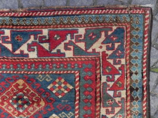 Caucasian Kazak Long Rug, 239x118 cm (7.8x3.8 ft), second half 19th Century, as found, Full pile and great colours.              