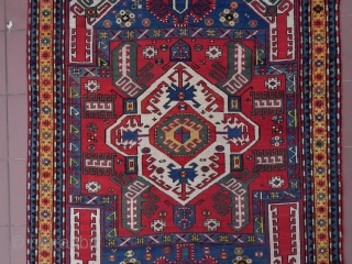 Large Antique South Caucasian Kasim Ushak Rug, 8.7x5.2 ft (266x160 cm), very good condition, late 19th century. www.rugspecialist.com               