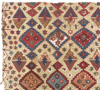An exceptional and early Central Anatolian Hotamish Kilim. 4.7 x 10.6 Ft - 140x307 cm. 18th Century.

Here is a high resolution image of it: https://drive.google.com/file/d/0Bz7Alnbetq5udnBWYXRua2VDSFU/view?usp=sharing

some other antique rugs in stock: https://drive.google.com/drive/folders/0Bz7Alnbetq5uflB5alRJc1AydUdXOWMxek9BaUx2THFrc1NXNWNhTEg0TGNuOHZrXzM4ZkE?usp=sharing  