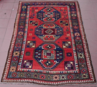 Caucasian Kazak Rug, 7.7x5.9 ft, good condition and full pile, late 19th century.  www.RugSpecialist.com                  